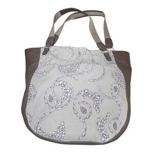 HELEN KAMINSKI Elegant Printed Canvas‎ & Leather Tote Bag
